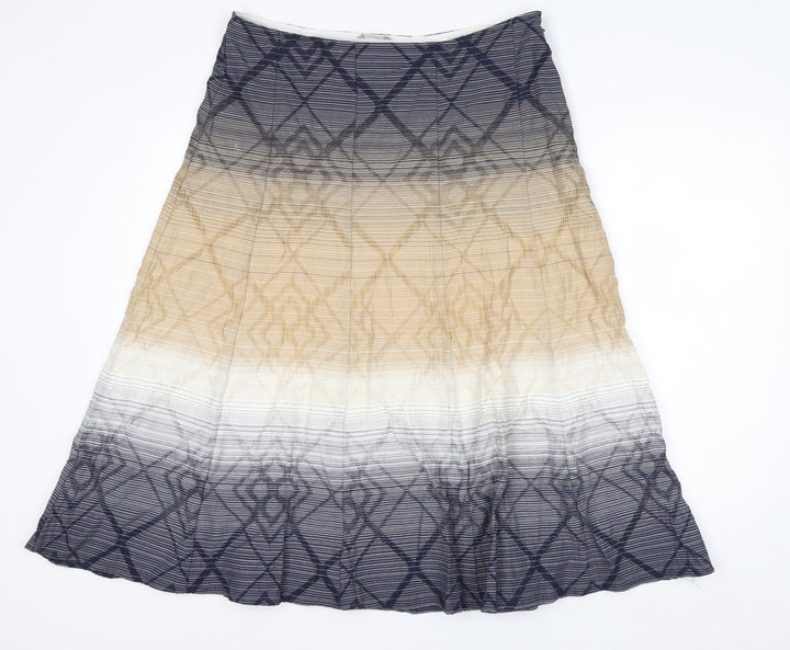 Marks and Spencer Per Una Women’s Multicoloured A-Line Midi Skirt Size 14