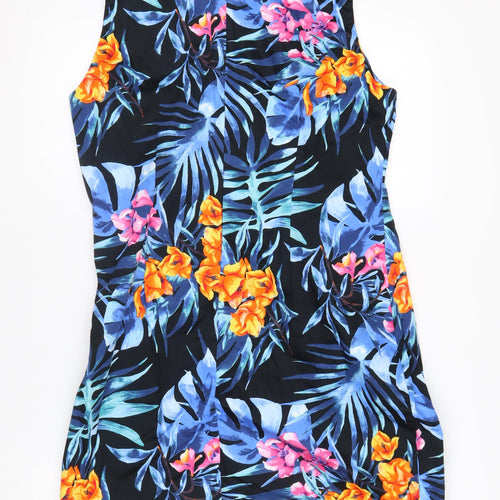 Wallis Petite Multicoloured Floral Shift Dress Size 16 Sleeveless