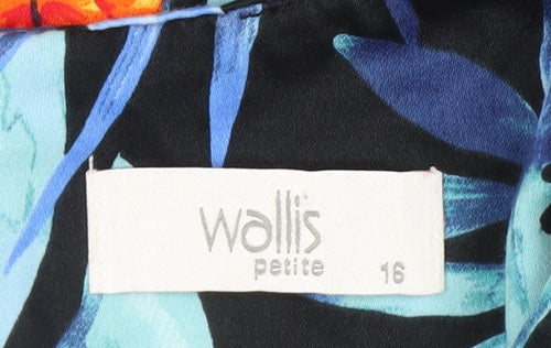 Wallis Petite Multicoloured Floral Shift Dress Size 16 Sleeveless
