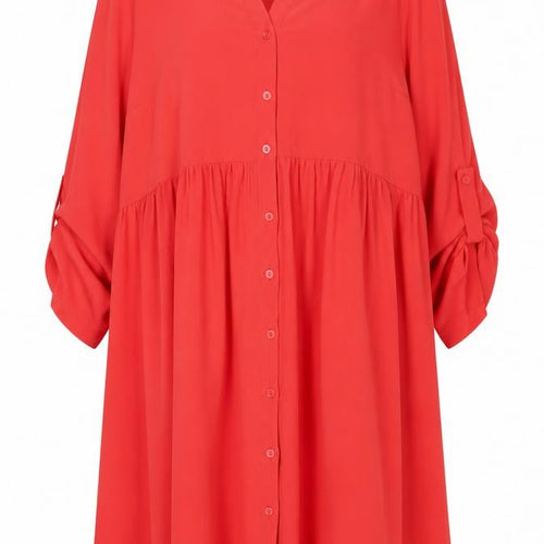 Evans Women’s Red Plus Size 22 Button Up Knee Length Shirt Dress