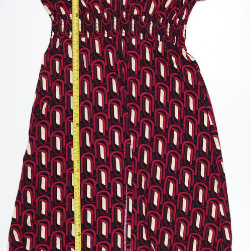 New Look Womens Multicoloured Geometric A-Line Jersey Dress Size 16