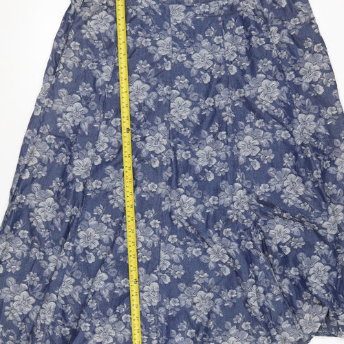 Marks and Spencer Women Blue Floral A-Line Skirt Size 18