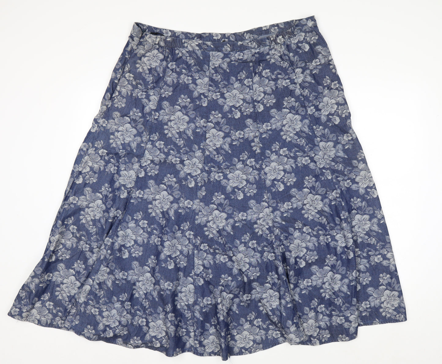 Marks and Spencer Women Blue Floral A-Line Skirt Size 18