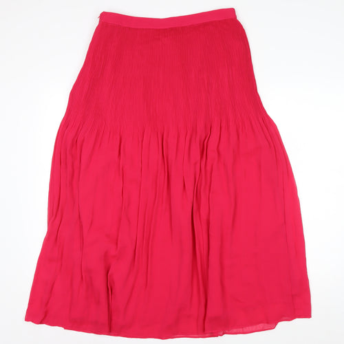 Marks and Spencer Women's Pink Pleated Midi Skirt Size 12