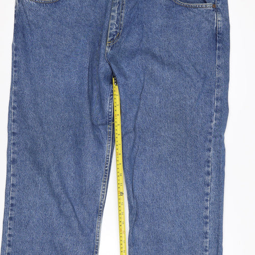 Lee Men's Blue Denim Straight Jeans 44x34 Big & Tall Retro Cotton