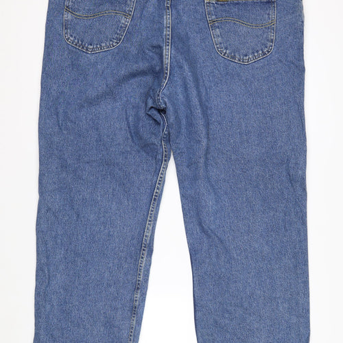 Lee Men's Blue Denim Straight Jeans 44x34 Big & Tall Retro Cotton