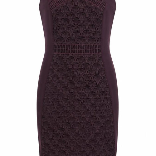 Mint Velvet Women’s Purple Lace Sheath Dress Size 12 Sleeveless Halter