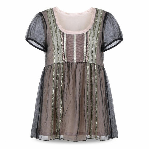 Next Signature Women's Beige Sequin Short Sleeve Shift Dress Size 12