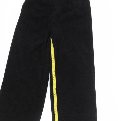 Next Petite Women's Black Corduroy Wide-Leg Trousers UK 6P