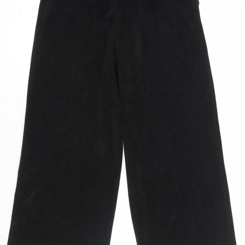 Next Petite Women's Black Corduroy Wide-Leg Trousers UK 6P