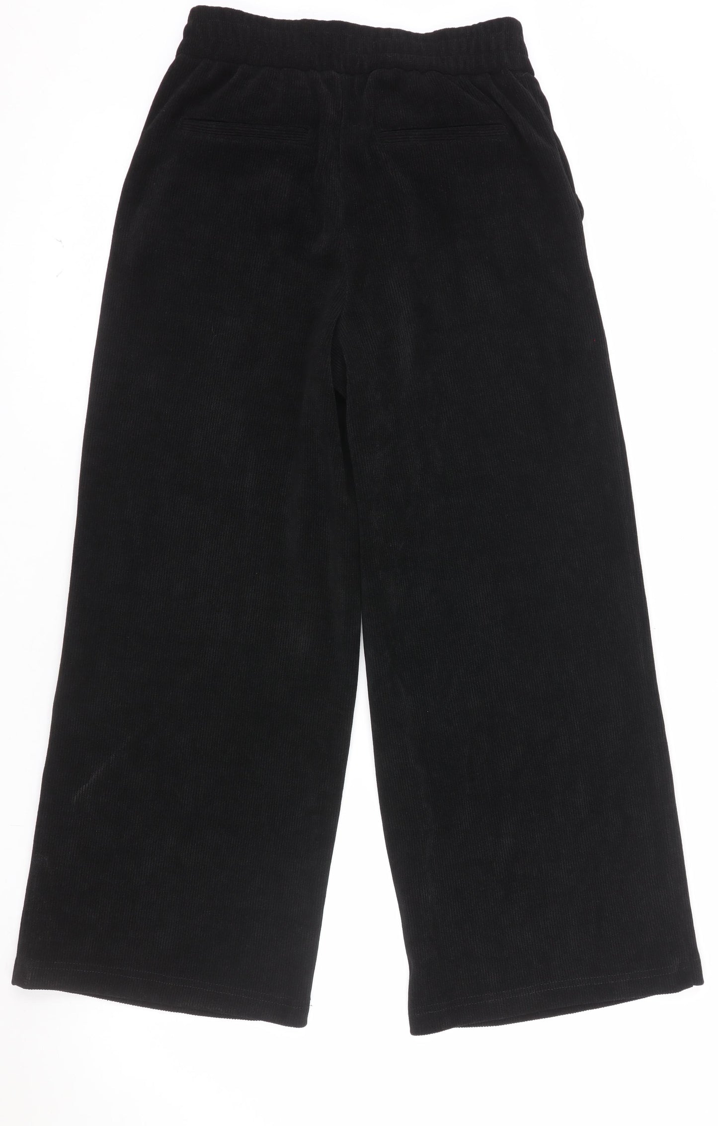 Next Petite Women's Black Corduroy Wide-Leg Trousers UK 6P
