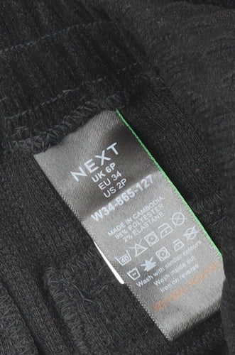 Next Petite Women's Black Corduroy Wide-Leg Trousers UK 6P