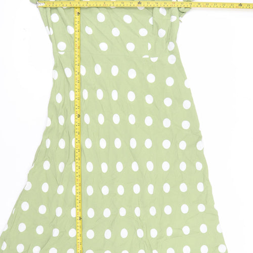 Marks and Spencer Women’s Green Polka Dot Midi A-Line Dress Size 14
