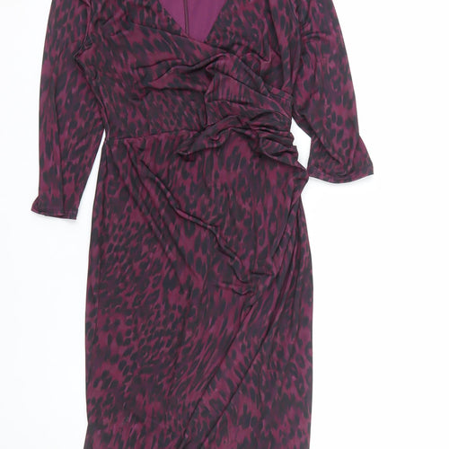 Phase Eight Women’s Purple Animal Print Bodycon Dress UK 8