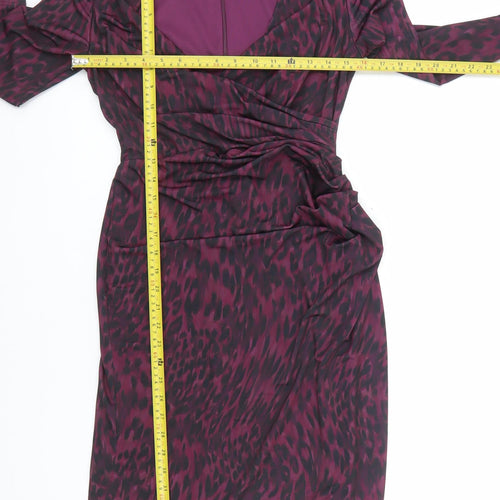 Phase Eight Women’s Purple Animal Print Bodycon Dress UK 8