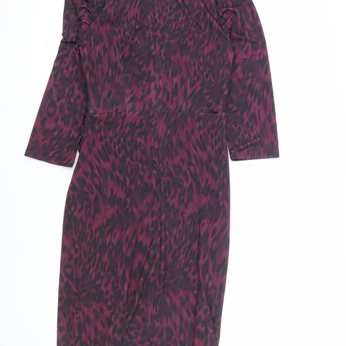 Phase Eight Women’s Purple Animal Print Bodycon Dress UK 8