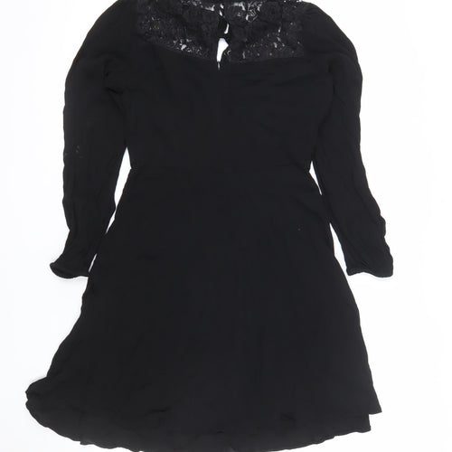 Red Herring Women's Black Floral Lace Fit & Flare Dress Size 12