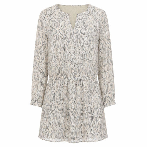 MNG Collection Women Beige Snake Print Short Shift Dress Size S