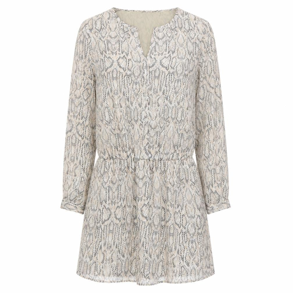 MNG Collection Women Beige Snake Print Short Shift Dress Size S