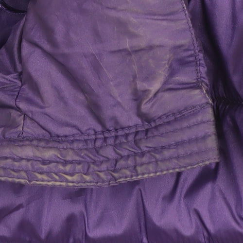Gallery Women’s Purple Hooded Puffer Jacket UK 14 Lined Zip Coat