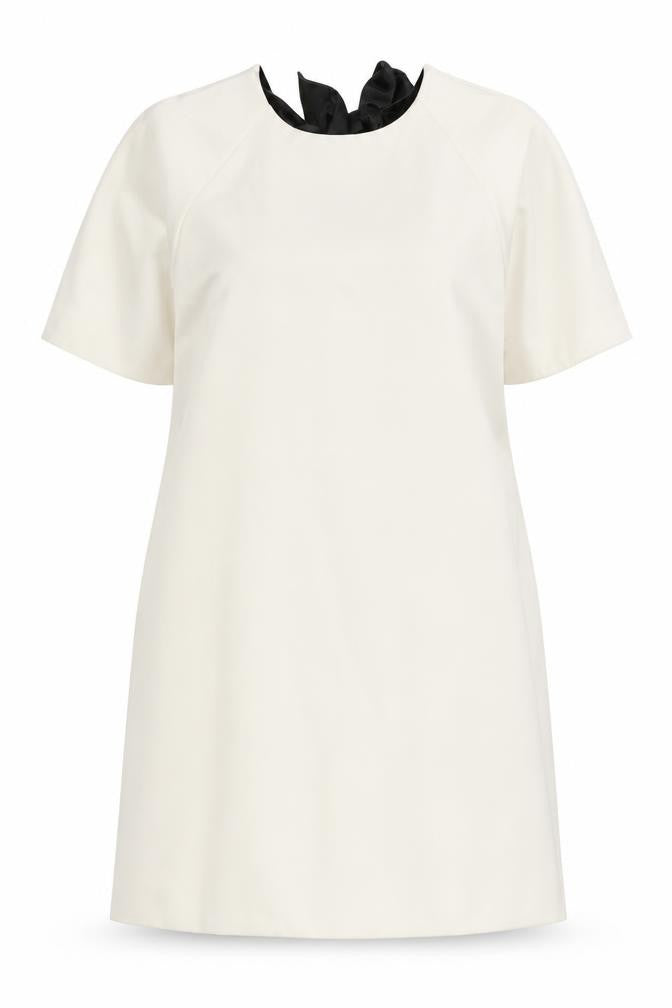 Marks and Spencer Women’s Ivory Shift Dress Size 8 Bow Detail