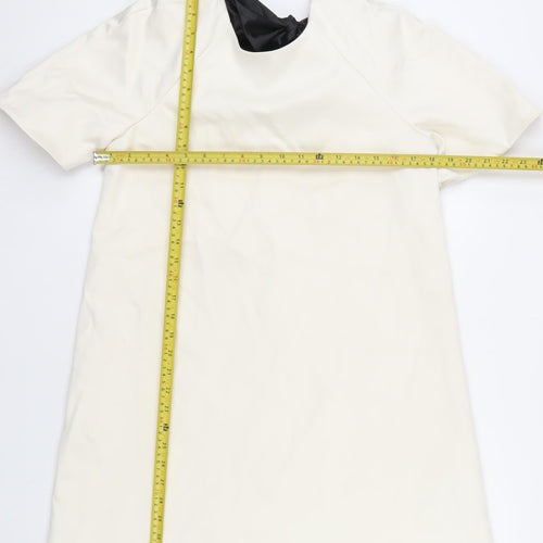 Marks and Spencer Women’s Ivory Shift Dress Size 8 Bow Detail