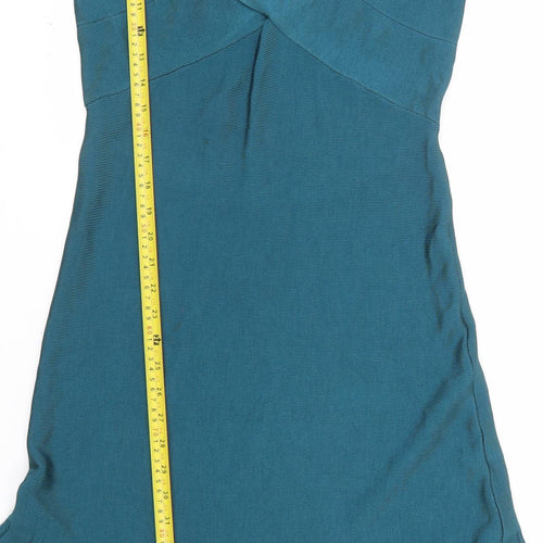 Next Women’s Blue Fit & Flare Pleated Sleeveless Knit Dress UK 12