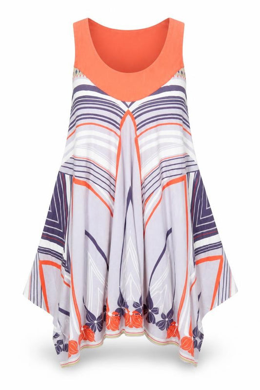 Front view of Ted Baker women’s multicoloured geometric halter tank top, size UK 8