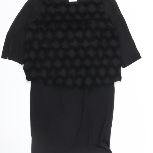 Gerry Weber Women’s Black Textured Shift Dress Size 14 Formal