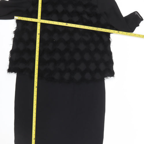 Gerry Weber Women’s Black Textured Shift Dress Size 14 Formal