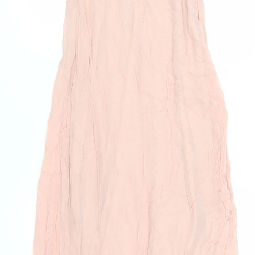 Monsoon Women Pink Sequin Maxi Dress Size 10 Sleeveless Formal