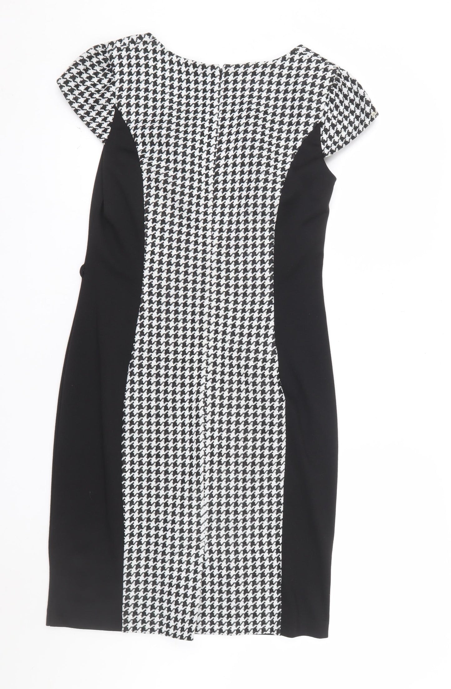 South Women’s Black Houndstooth Bodycon Dress Size 12 Workwear