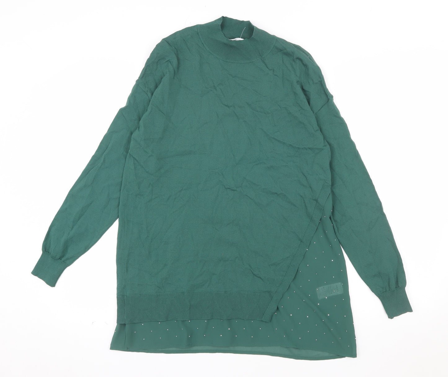 Next Women’s Green Mock Neck Long Sleeve Tunic Blouse Size S