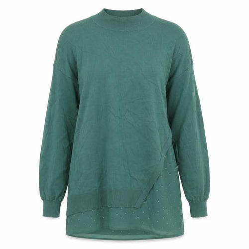 Next Women’s Green Mock Neck Long Sleeve Tunic Blouse Size S