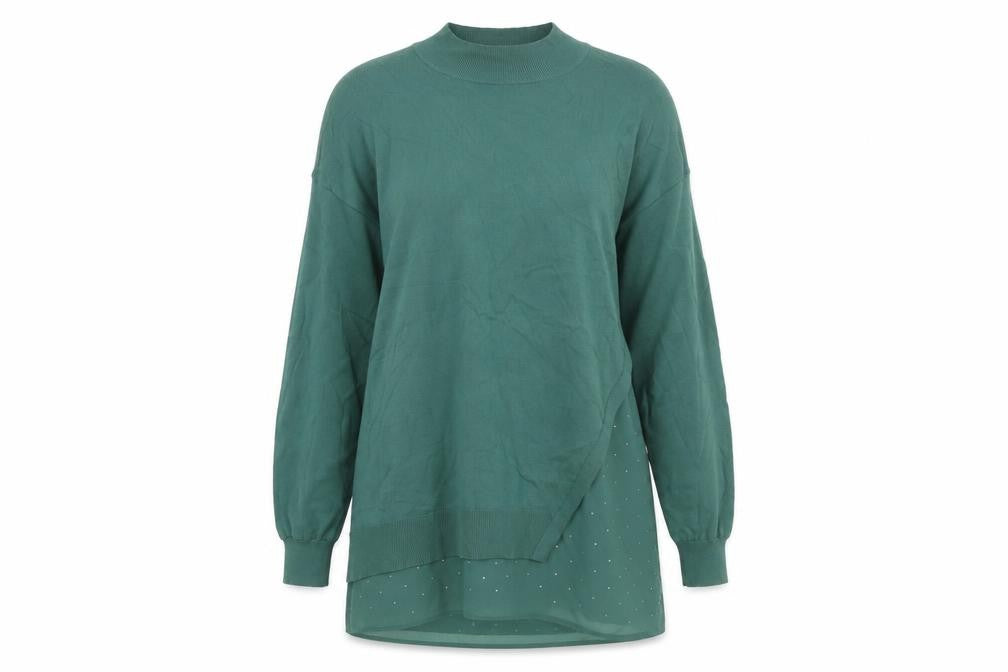 Next Women’s Green Mock Neck Long Sleeve Tunic Blouse Size S