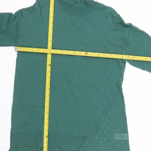 Next Women’s Green Mock Neck Long Sleeve Tunic Blouse Size S