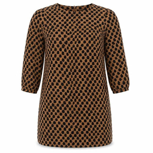 Jaeger Women Brown Animal Print Shift Dress Size 6 Workwear