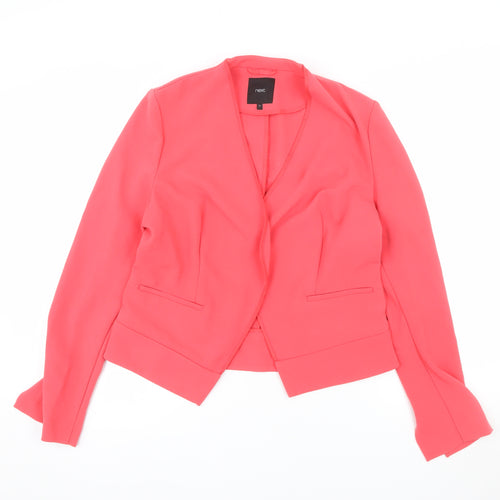 Next Women's Pink Crepe Blazer Jacket Size 12 Regular Fit