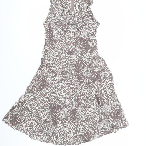 Debenhams Collection Women Brown Geometric A-Line Sleeveless Dress Size 10