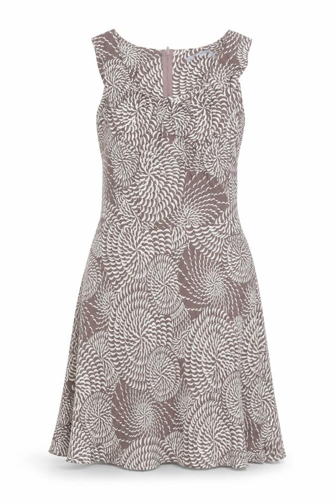 Debenhams Collection Women Brown Geometric A-Line Sleeveless Dress Size 10
