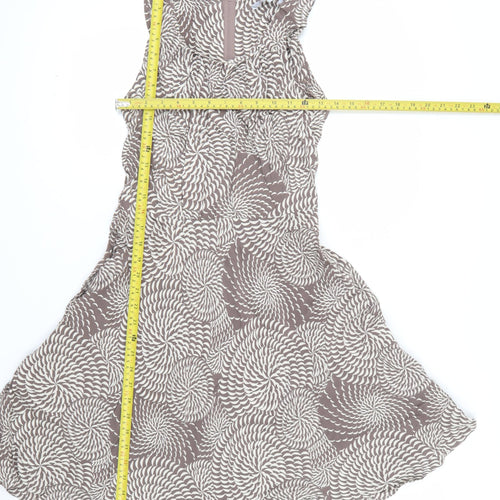 Debenhams Collection Women Brown Geometric A-Line Sleeveless Dress Size 10