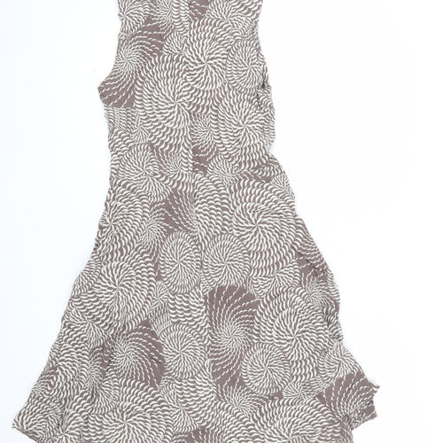 Debenhams Collection Women Brown Geometric A-Line Sleeveless Dress Size 10