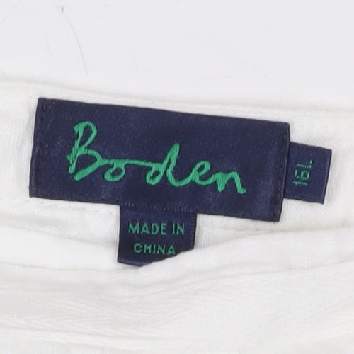 Boden Women’s White Linen A-Line Knee Length Skirt Size 10