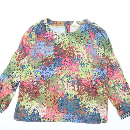 White Stuff Women's Multicoloured Floral Viscose Long Sleeve Blouse Size 18
