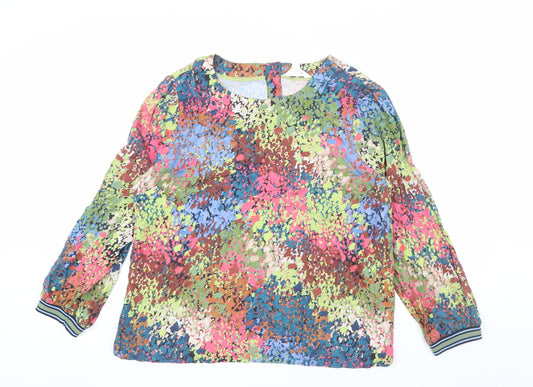 White Stuff Women's Multicoloured Floral Viscose Long Sleeve Blouse Size 18