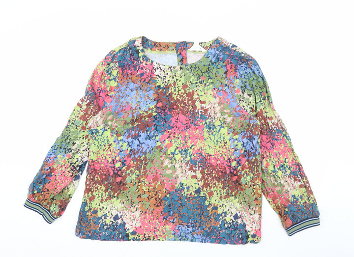 White Stuff Women's Multicoloured Floral Viscose Long Sleeve Blouse Size 18