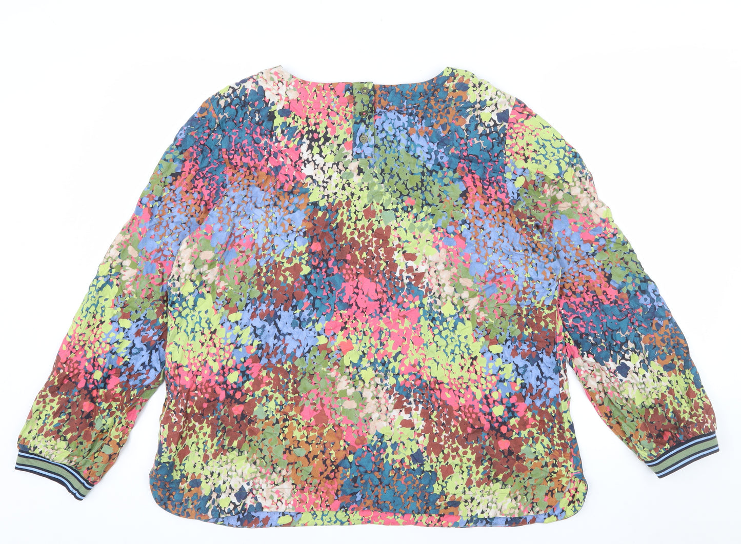 White Stuff Women's Multicoloured Floral Viscose Long Sleeve Blouse Size 18