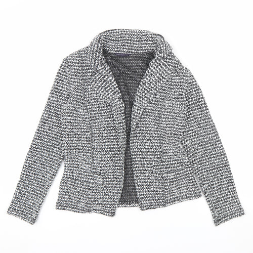 Marks and Spencer Women's Black Bouclé Blazer Size 8 Classic Fit