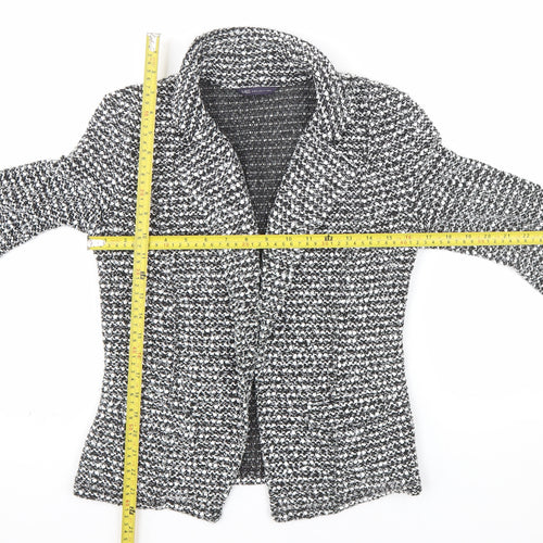 Marks and Spencer Women's Black Bouclé Blazer Size 8 Classic Fit