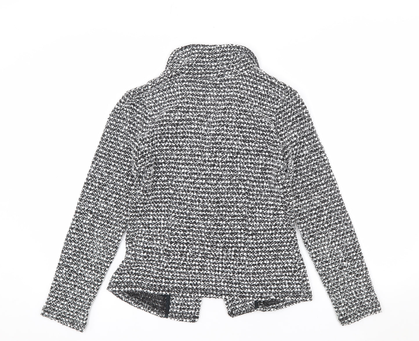 Marks and Spencer Women's Black Bouclé Blazer Size 8 Classic Fit